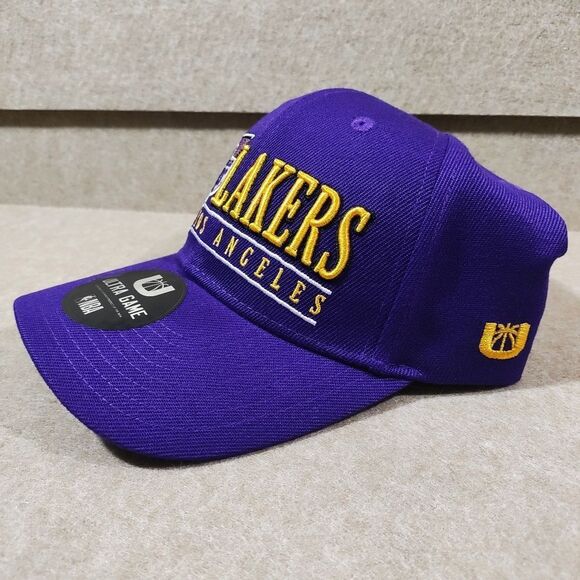 NBA Ultra Game Strapback Lakers Purple and Gold Hat #V - Picture 2 of 4